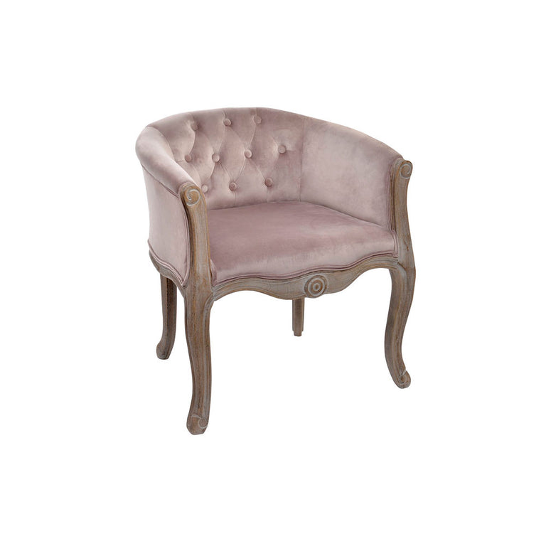 Fauteuil DKD Home Decor 62 x 58 x 69 cm Bois d'hévéa Rose clair