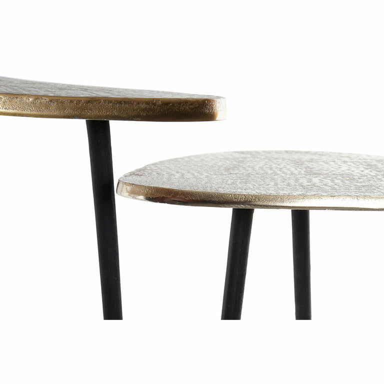 Table d'appoint DKD Home Decor Noir Aluminium Doré Cuivré Clair (2 pcs)