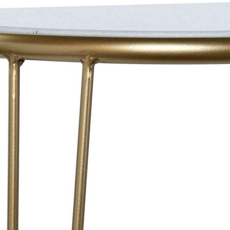 Console DKD Home Decor Doré Métal Marbre 115 x 35 x 78 cm