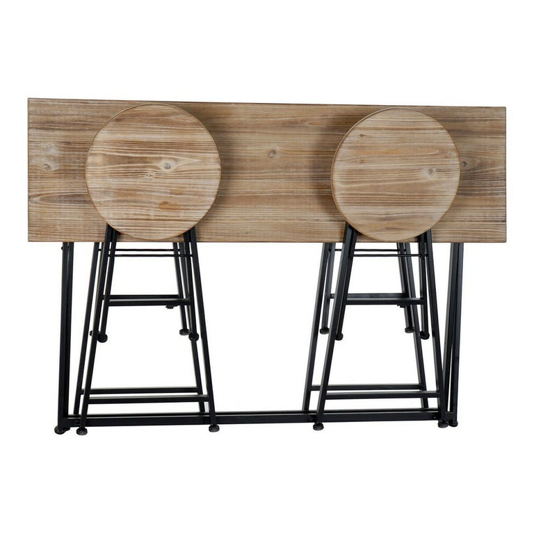 Ensemble Table + 4 Chaises DKD Home Decor Métal Sapin (5 pcs)