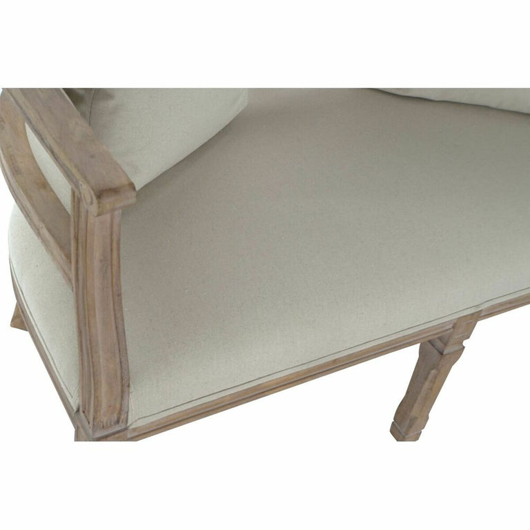 Canapé DKD Home Decor 118 x 66 x 72 cm Beige Bois d'hévéa Marron Clair