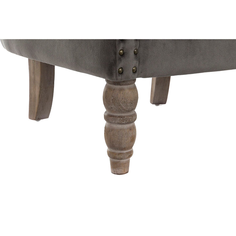 Fauteuil DKD Home Decor 74 x 70 x 88 cm Bois d'hévéa Gris foncé Velvet