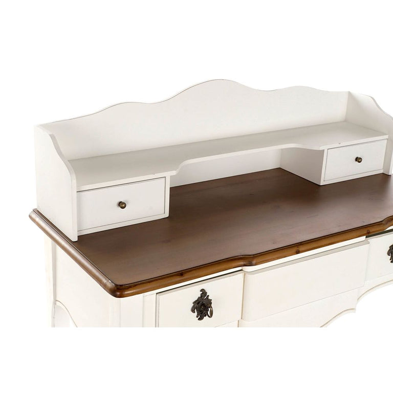 Bureau DKD Home Decor Blanc Marron Bois de paulownia (90 x 40 x 101 cm)
