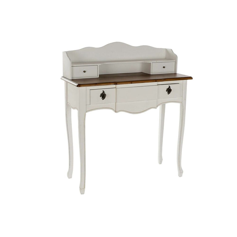 Bureau DKD Home Decor Blanc Marron Bois de paulownia (90 x 40 x 101 cm)