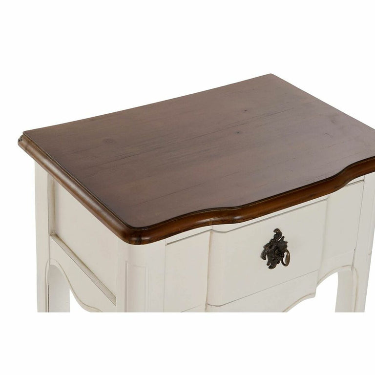 Petite Table d'Appoint DKD Home Decor Blanc Marron (47.5 x 36 x 68 cm)