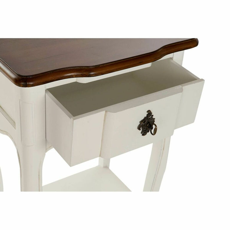 Petite Table d'Appoint DKD Home Decor Blanc Marron (47.5 x 36 x 68 cm)
