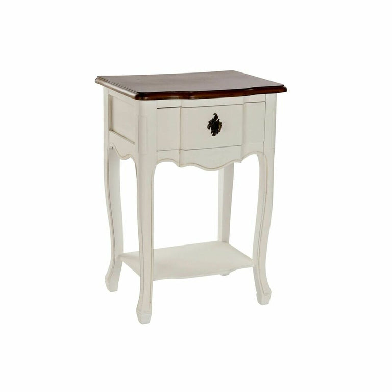 Petite Table d'Appoint DKD Home Decor Blanc Marron (47.5 x 36 x 68 cm)