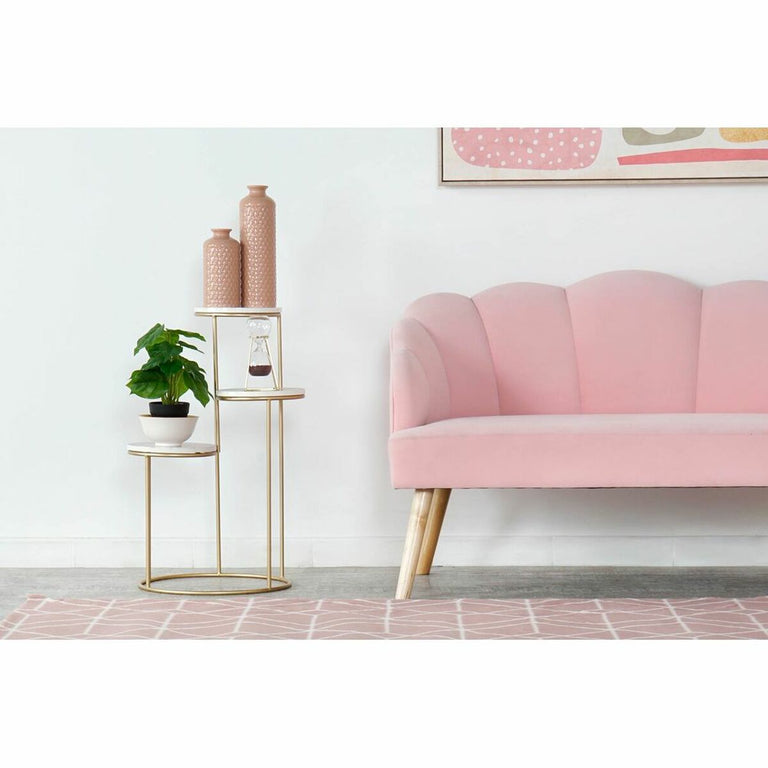 Table d'appoint DKD Home Decor Doré Métal MDF Blanc (42 x 42 x 99 cm)