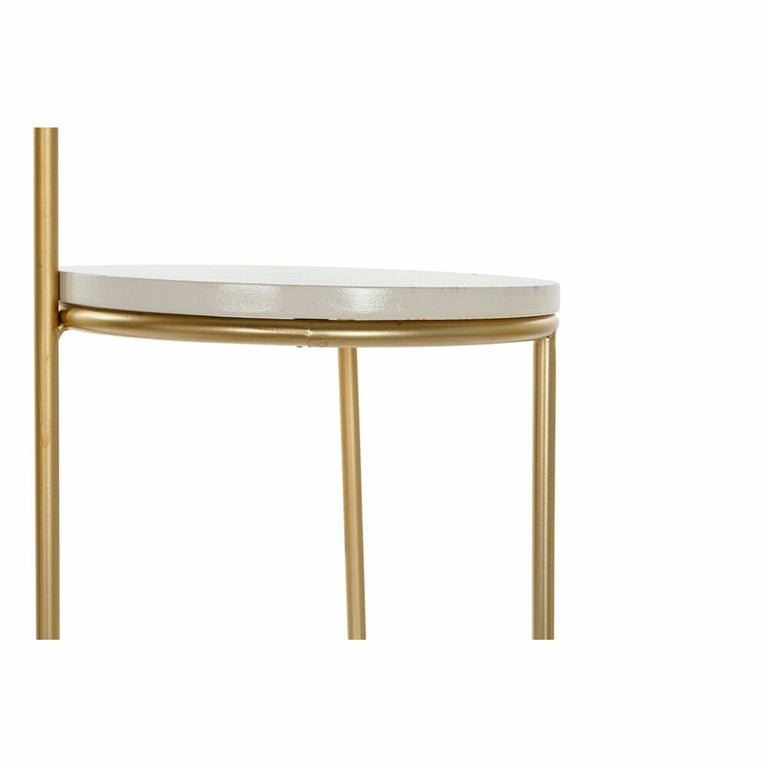 Table d'appoint DKD Home Decor Doré Métal MDF Blanc (42 x 42 x 99 cm)