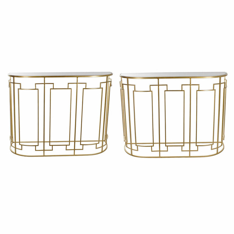 Console DKD Home Decor Métal Verre Doré (2 pcs) (107 x 36 x 78.5 cm)