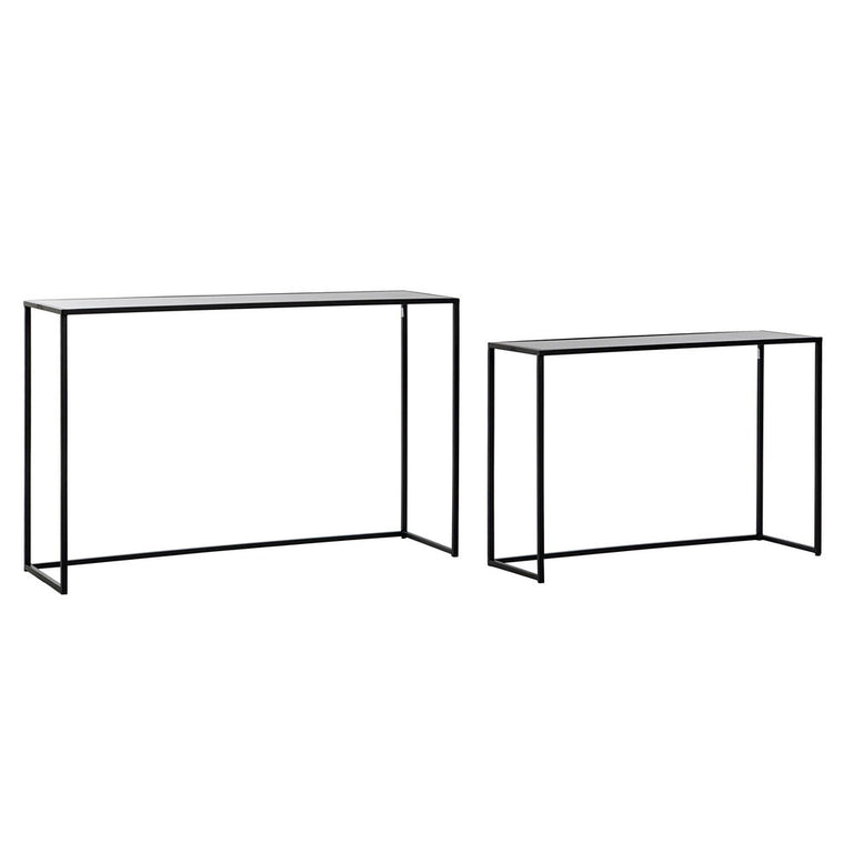 Console DKD Home Decor 100 x 30 x 65 cm Verre Noir Métal