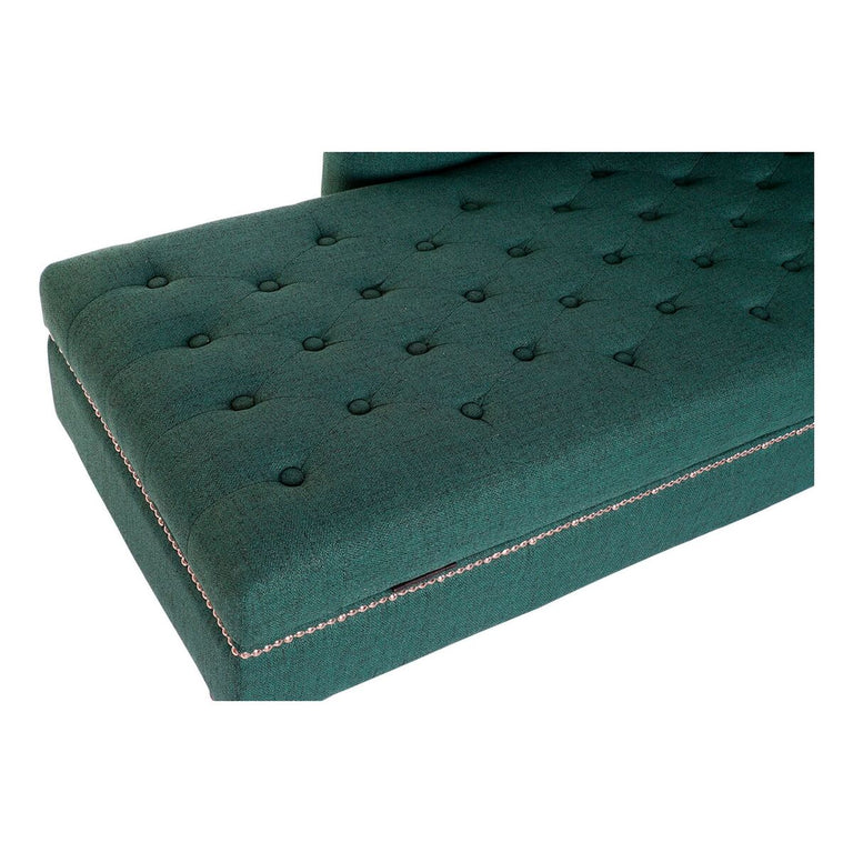 Canapé chaise longue DKD Home Decor 8424001795482 160 x 71 x 83 cm Mousse Noir Vert