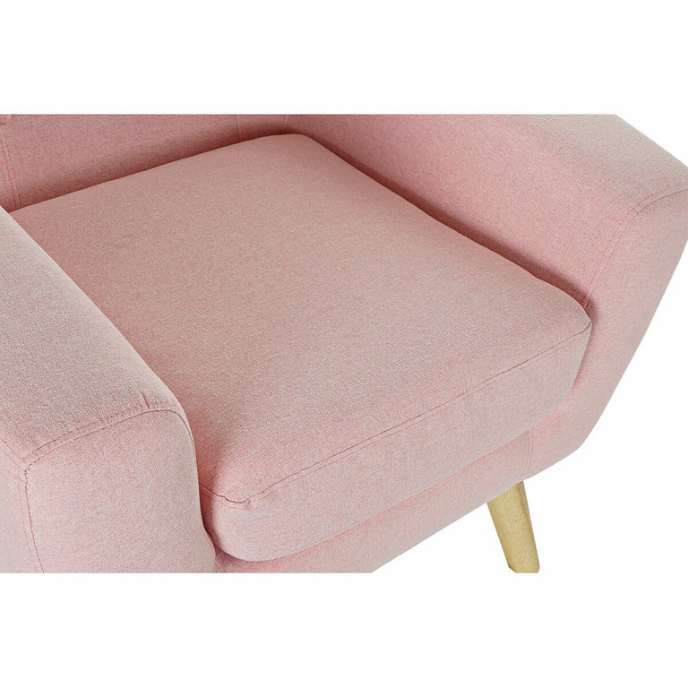 Fauteuil DKD Home Decor 8424001799367 Bois d'hévéa Rose clair 81 x 80 x 80 cm