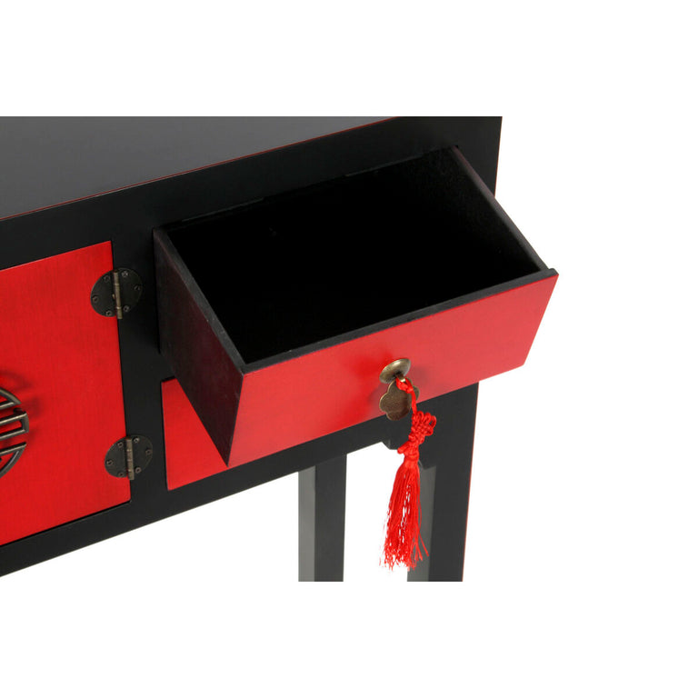 Console DKD Home Decor 63 x 27 x 83 cm Sapin Noir Orange Plastique Bois MDF