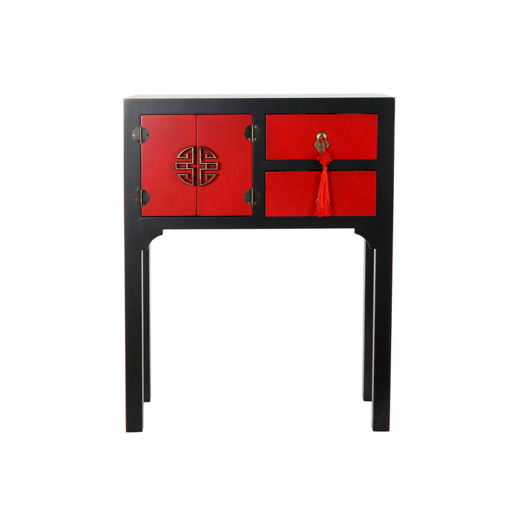 Console DKD Home Decor 63 x 27 x 83 cm Sapin Noir Orange Plastique Bois MDF
