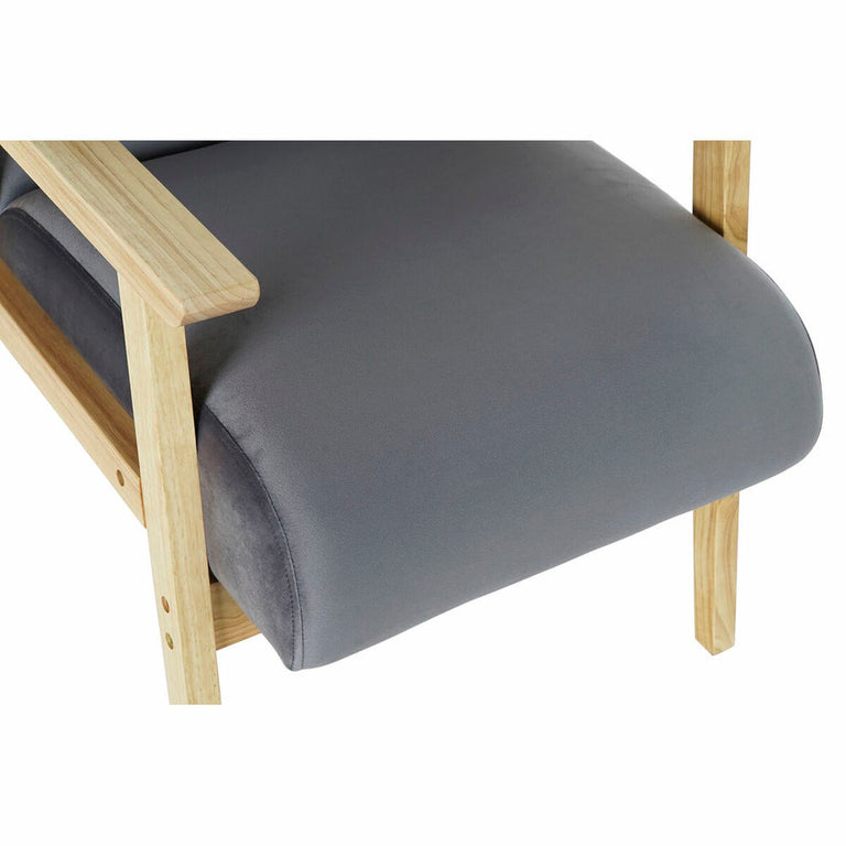 Fauteuil DKD Home Decor 8424001802159 62 x 70 x 76 cm Naturel Gris Bois MDF