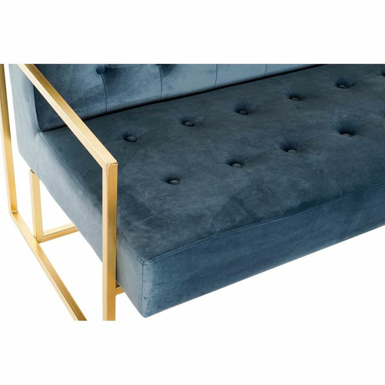 Canapé DKD Home Decor 8424001802340 128 x 70 x 76 cm Bleu Doré Métal Moderne
