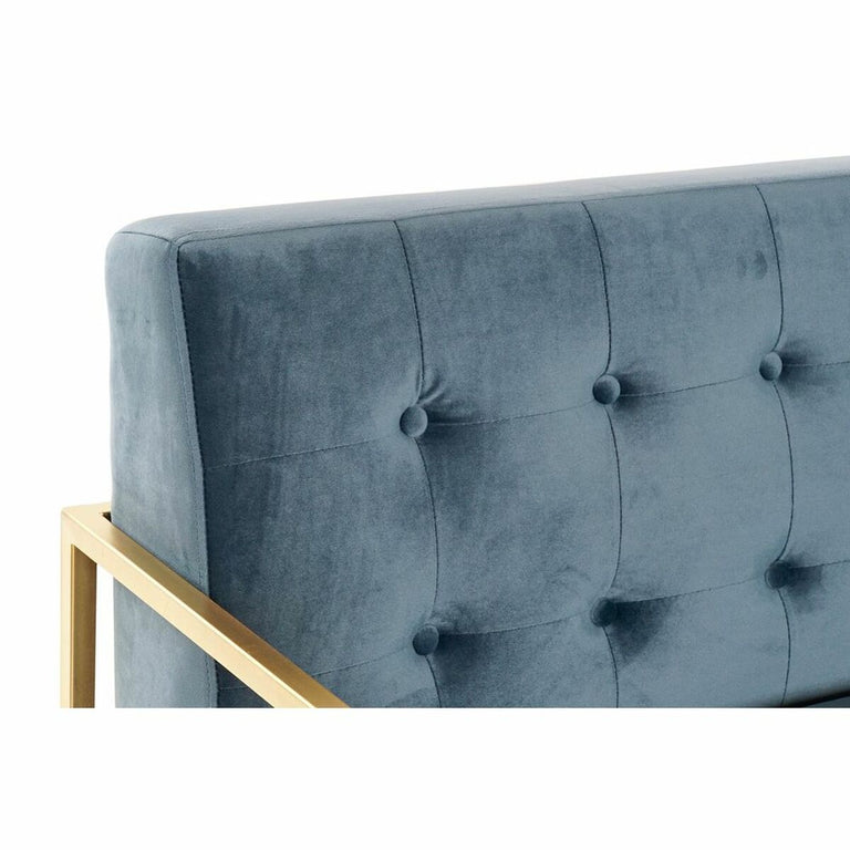 Canapé DKD Home Decor 8424001802340 128 x 70 x 76 cm Bleu Doré Métal Moderne