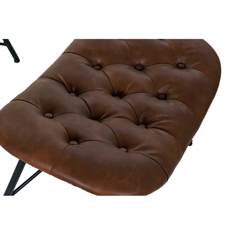 Fauteuil DKD Home Decor 8424001802418 69 x 83 x 85 cm Noir Métal Marron Polyuréthane