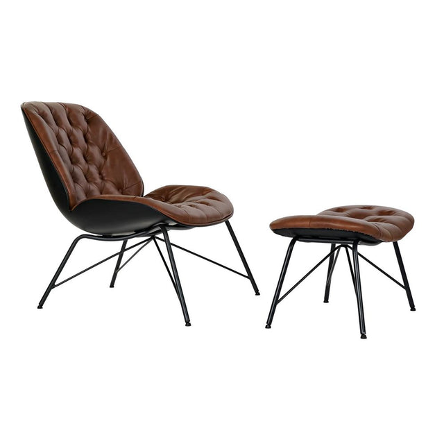 Fauteuil DKD Home Decor 8424001802418 69 x 83 x 85 cm Noir Métal Marron Polyuréthane