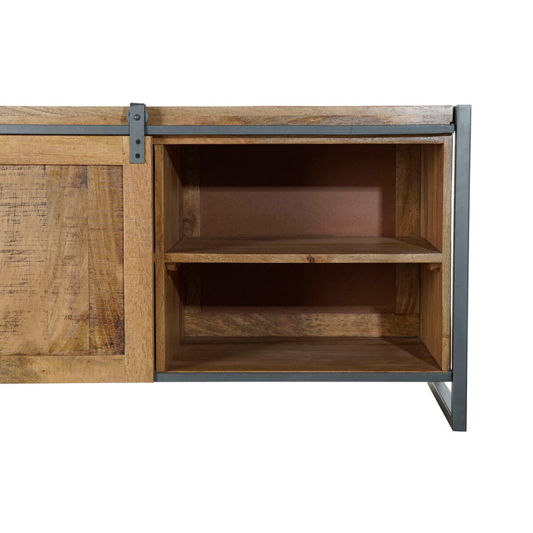 Meubles de télévision DKD Home Decor 161 x 46 x 57 cm Naturel Noir Métal Bois de manguier