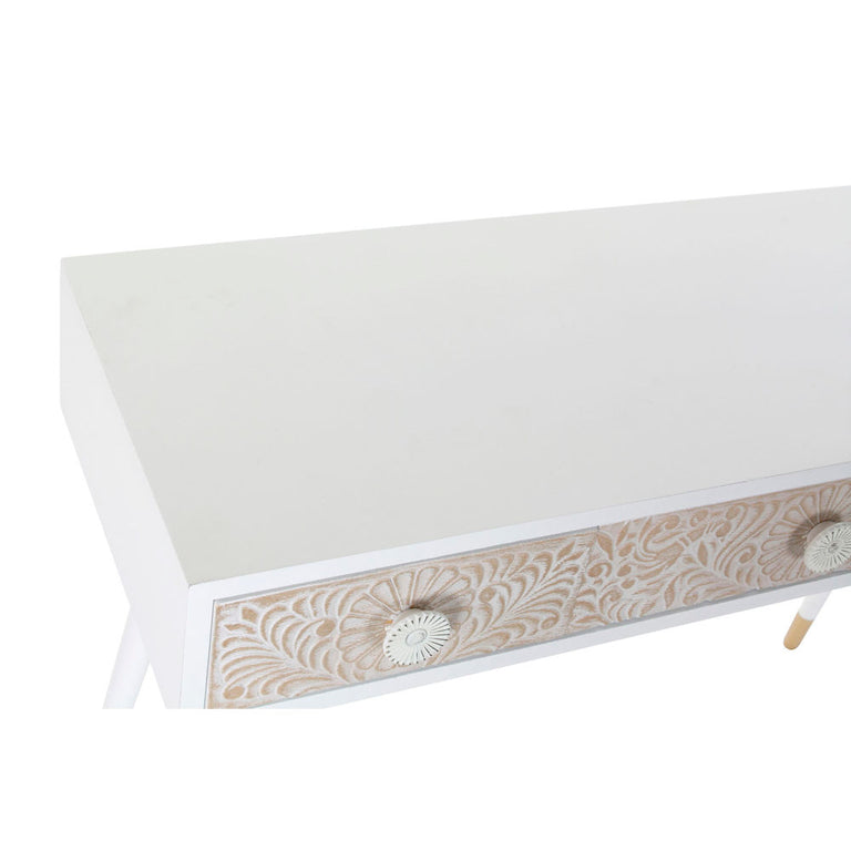 Console DKD Home Decor 110 x 42,5 x 78 cm Sapin Blanc Marron Clair