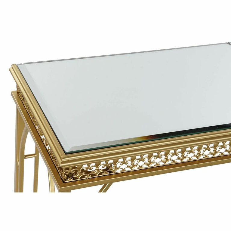 Table d'appoint DKD Home Decor 120 x 30 x 73 cm Miroir Doré Métal