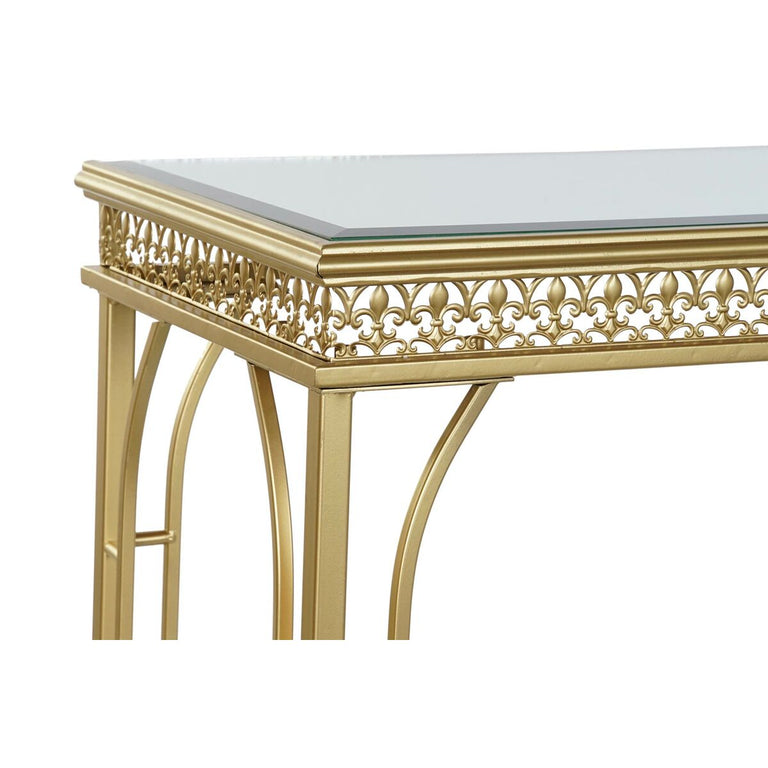 Table d'appoint DKD Home Decor 120 x 30 x 73 cm Miroir Doré Métal