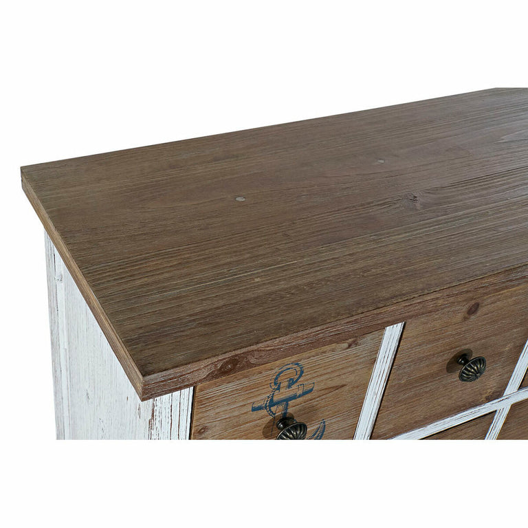 Table d'appoint DKD Home Decor 104 x 35 x 80,5 cm Sapin Naturel Noir Blanc