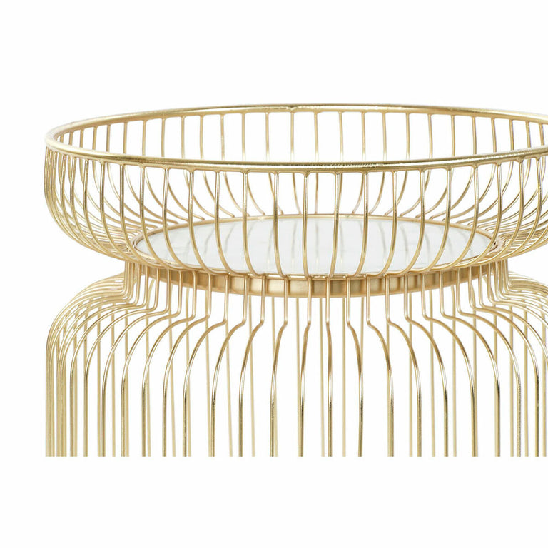Table d'appoint DKD Home Decor Blanc Marbre Fer Doré (43 x 43 x 47 cm)