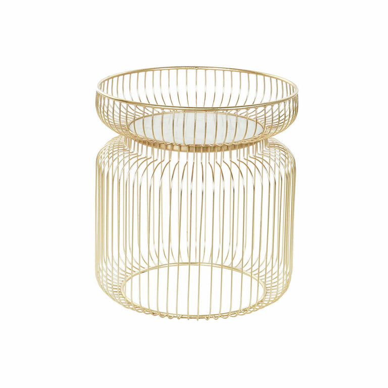 Table d'appoint DKD Home Decor Blanc Marbre Fer Doré (43 x 43 x 47 cm)