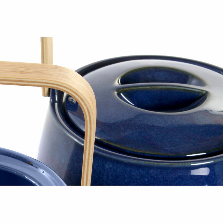 Théière DKD Home Decor 21 x 17 x 10 cm Porcelaine Bleu 1 L