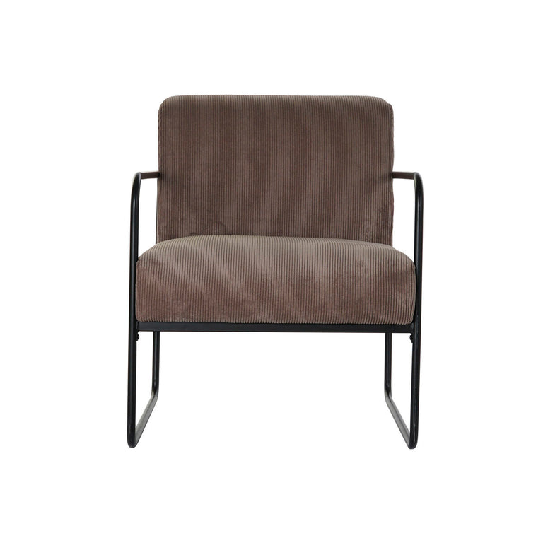 Fauteuil DKD Home Decor Noir Marron Polyester Fer (64 x 74 x 79 cm)