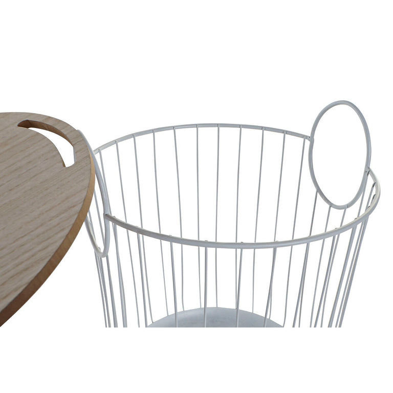 Jeu de 2 tables DKD Home Decor 43 x 43 x 46 cm Naturel Blanc Fer Bois MDF