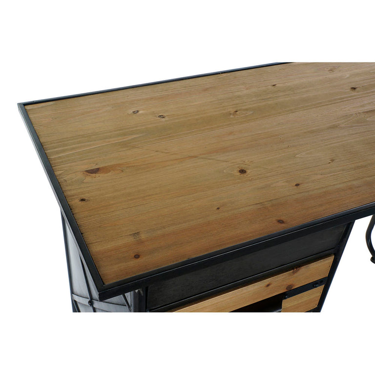 Bureau DKD Home Decor Naturel Noir Métal 120 x 50 x 80 cm Bois MDF