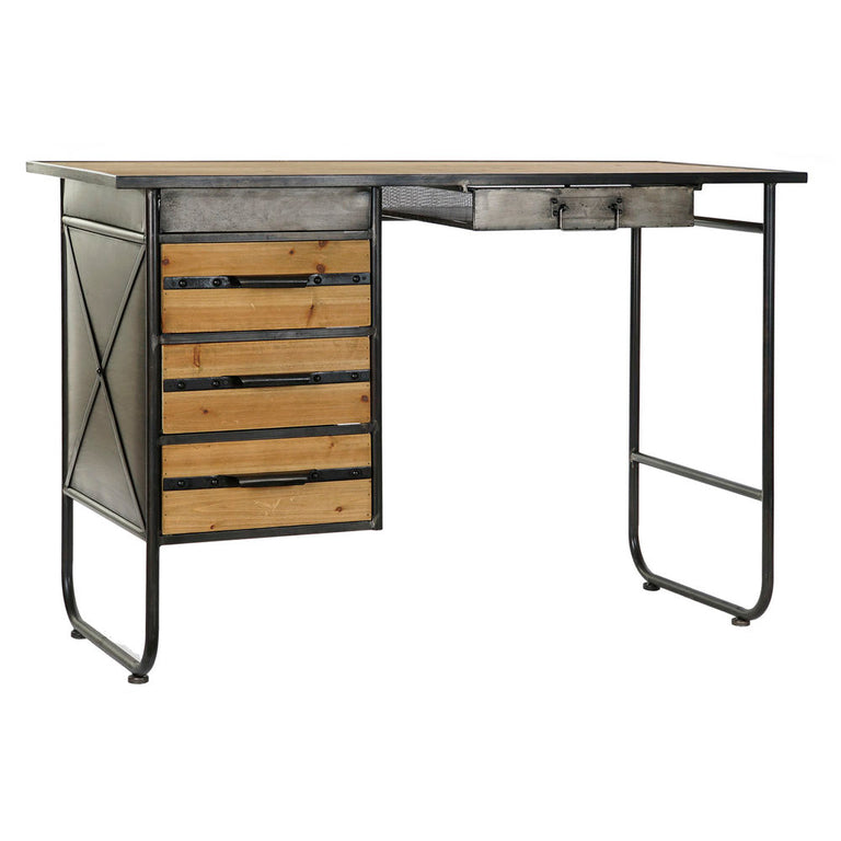 Bureau DKD Home Decor Naturel Noir Métal 120 x 50 x 80 cm Bois MDF