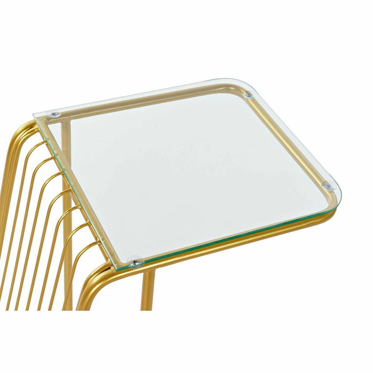 Table Porte-revues DKD Home Decor 46,5 x 30 x 61 cm Verre Doré Métal