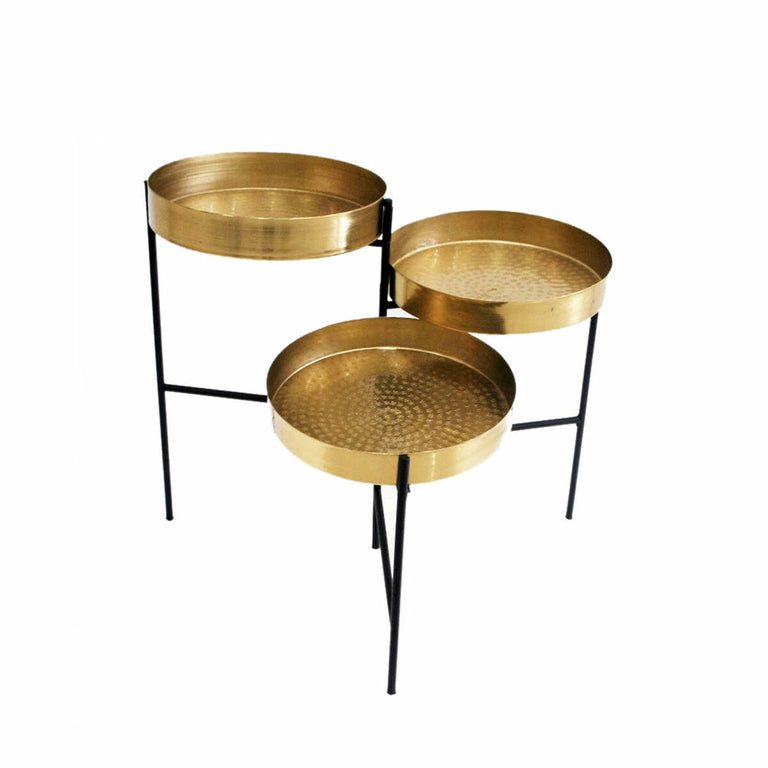 Table d'appoint DKD Home Decor Noir Doré Acier (57 x 40 x 47 cm)