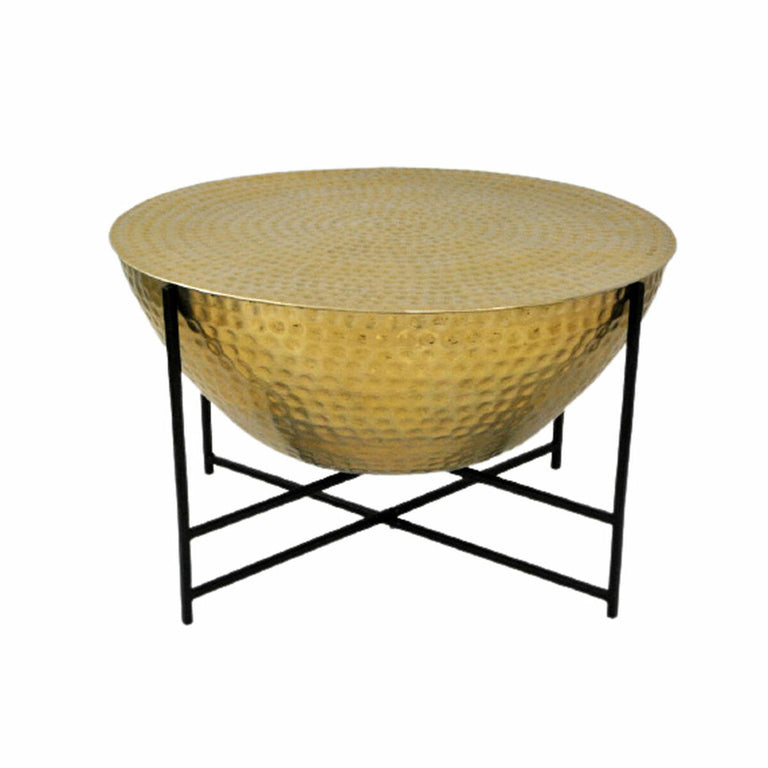 Table d'appoint DKD Home Decor Noir Doré Acier (72 x 72 x 44.5 cm)