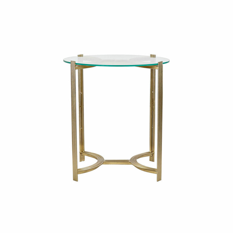 Table d'appoint DKD Home Decor Verre Doré Acier (44 x 44 x 48 cm)