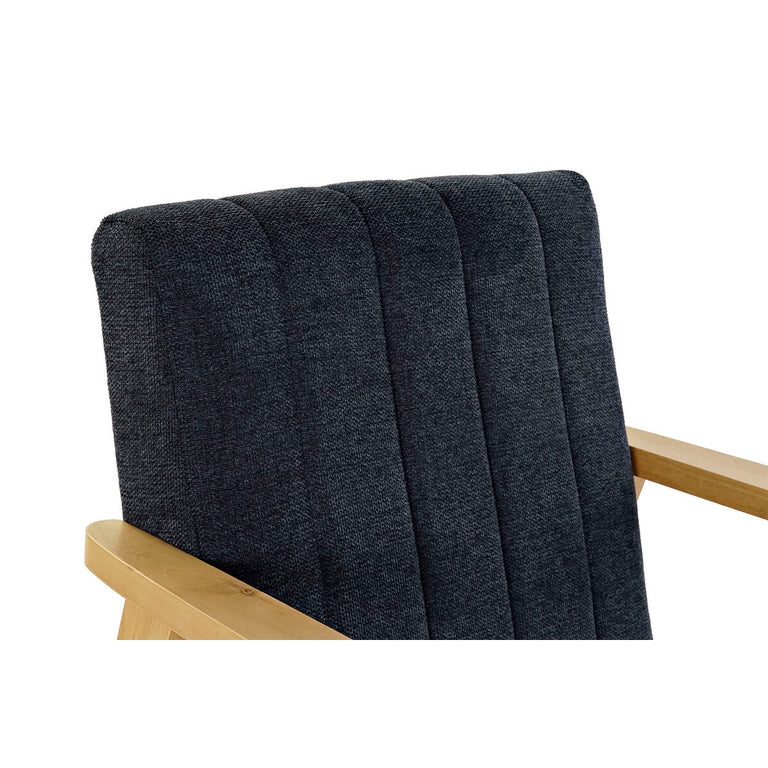 Fauteuil DKD Home Decor Bleu Polyester Marron Clair Pin (63 x 68 x 81 cm)