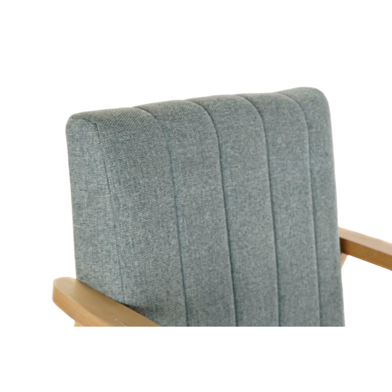 Fauteuil DKD Home Decor Naturel Polyester Bleu ciel Pin (63 x 68 x 81 cm)