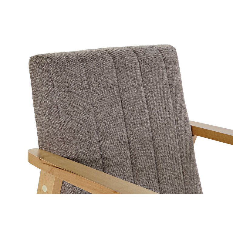 Fauteuil DKD Home Decor Naturel Beige Polyester Pin (63 x 68 x 81 cm)