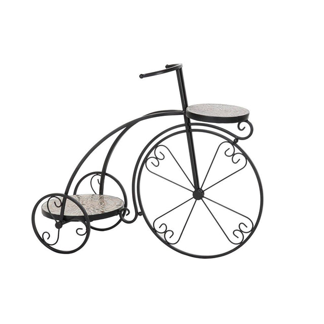 Cache-pot DKD Home Decor Bicyclette Céramique Mosaïque Noir Multicouleur Forge 70 x 28 x 57 cm (70 x 28 x 57 cm)