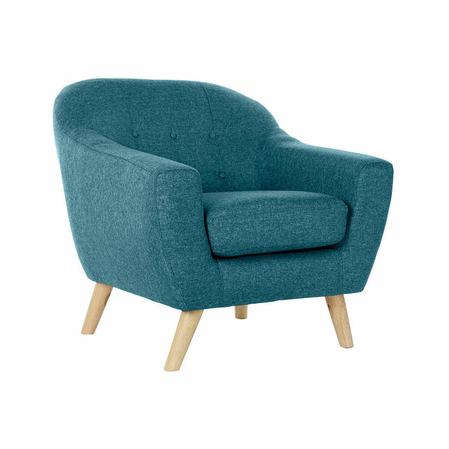 Fauteuil DKD Home Decor 83 x 80 x 81 cm Naturel Turquoise Bois d'hévéa Plastique