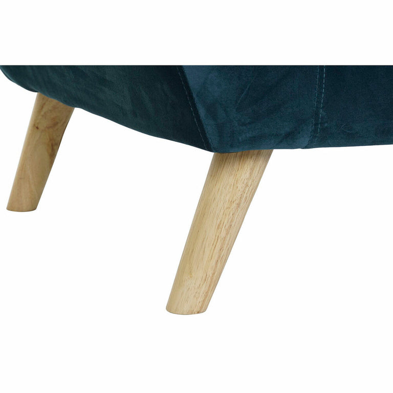 Canapé deux places DKD Home Decor 146 x 72 x 82 cm Scandi Naturel Turquoise Velours Bois d'hévéa Plastique Moderne