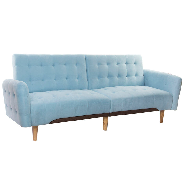Canapé Convertible DKD Home Decor Bleu (200 x 85 x 85 cm)