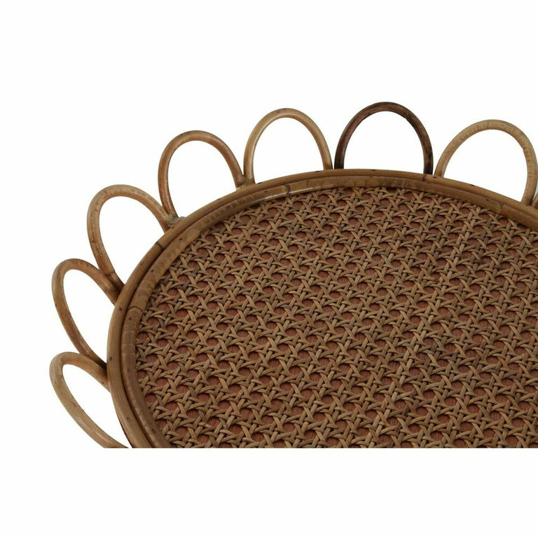 Table d'appoint DKD Home Decor Verre Marron Rotin Tropical (42 x 42 x 45 cm)