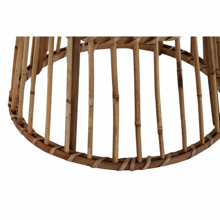 Table d'appoint DKD Home Decor Verre Marron Rotin Tropical (42 x 42 x 45 cm)