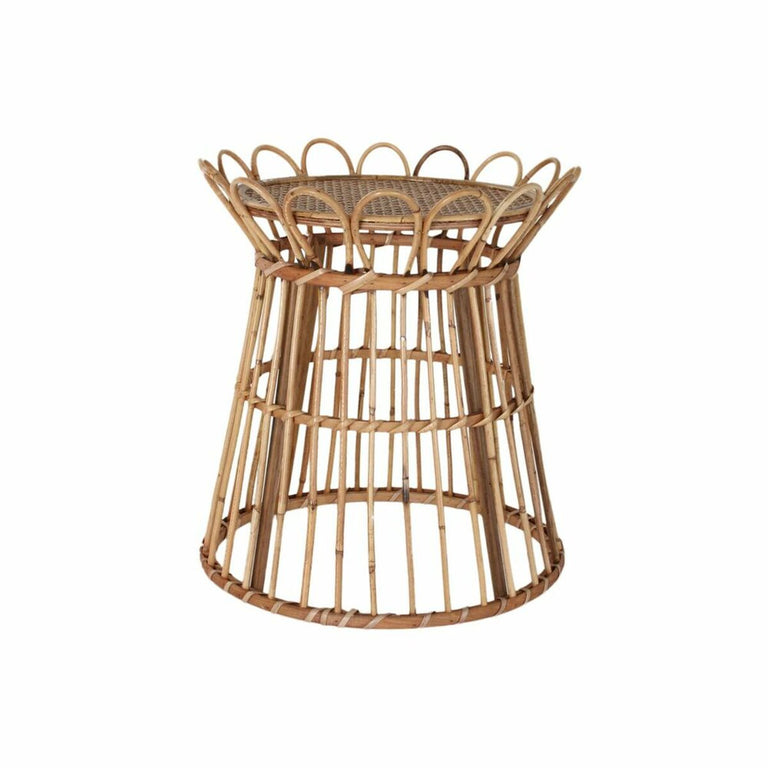 Table d'appoint DKD Home Decor Verre Marron Rotin Tropical (42 x 42 x 45 cm)